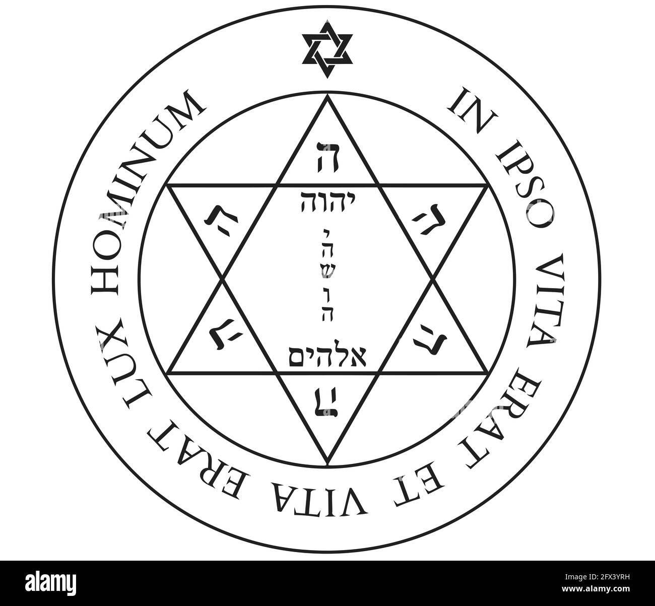 Kabbalah mystical numerology geometric illustration Stock Photo