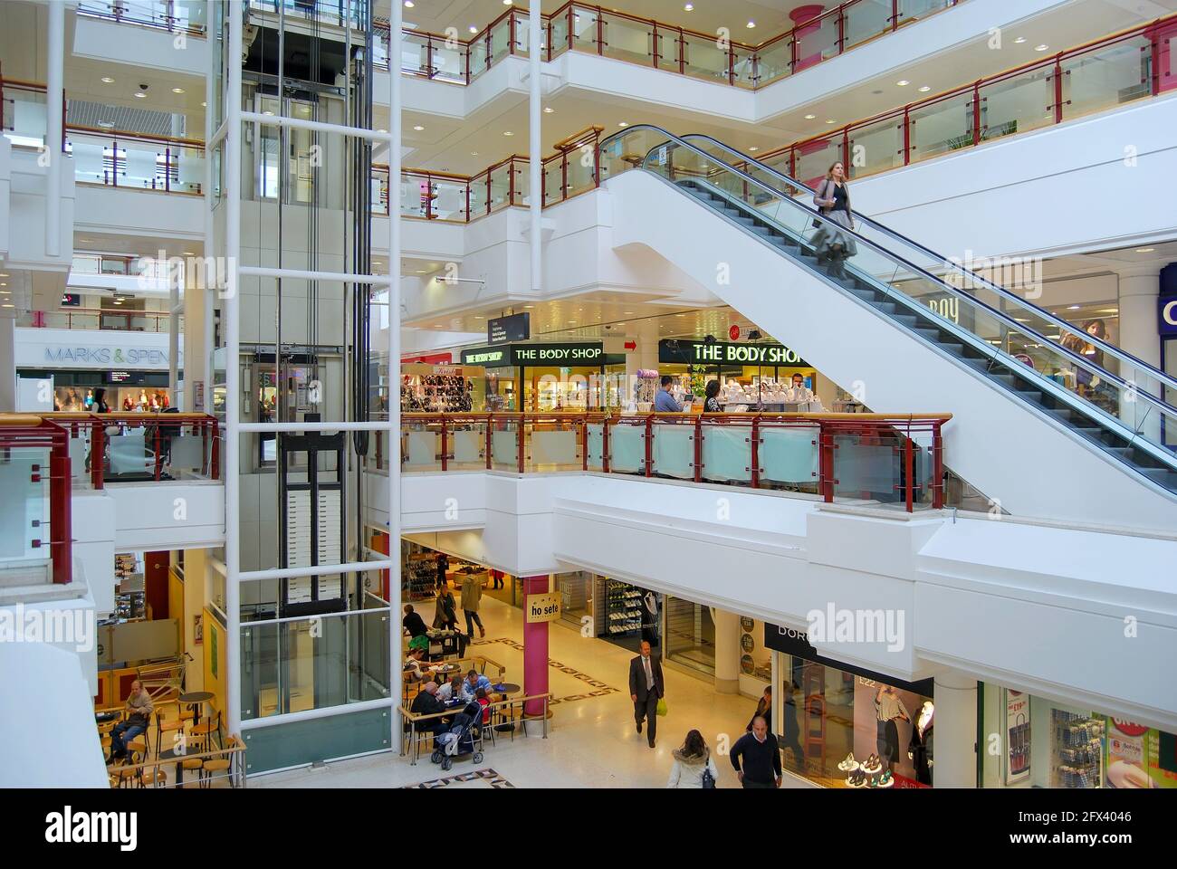 The Belfry Shopping Centre interior, High Street, Redhill, Surrey, England, United Kingdom Stock Photo