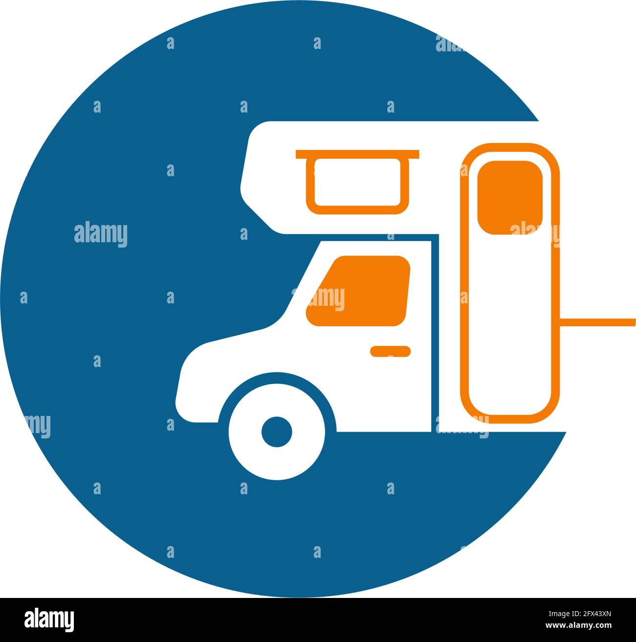 Simple caravan mobile icon logo design vector template Stock Vector