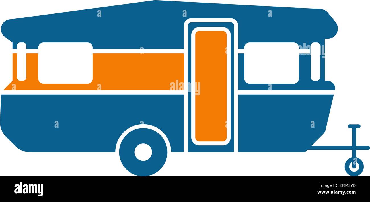 Simple caravan mobile icon logo design vector template Stock Vector