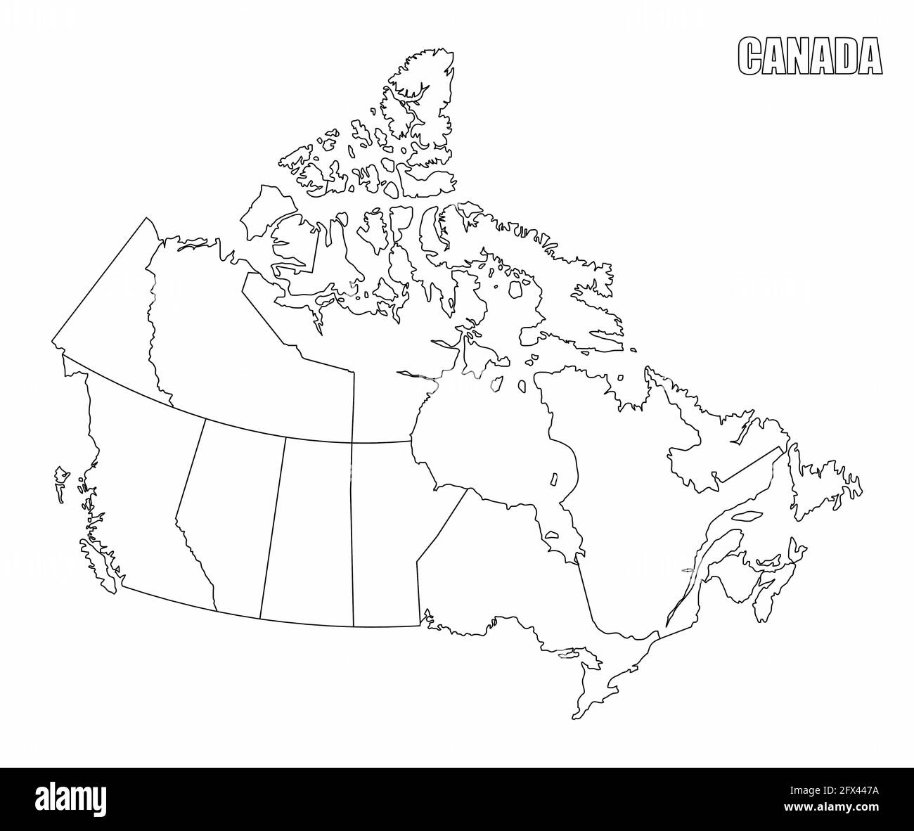 Map Of Canada White Canada Administrative Map Isolated On White Background Stock Vector Image &  Art - Alamy