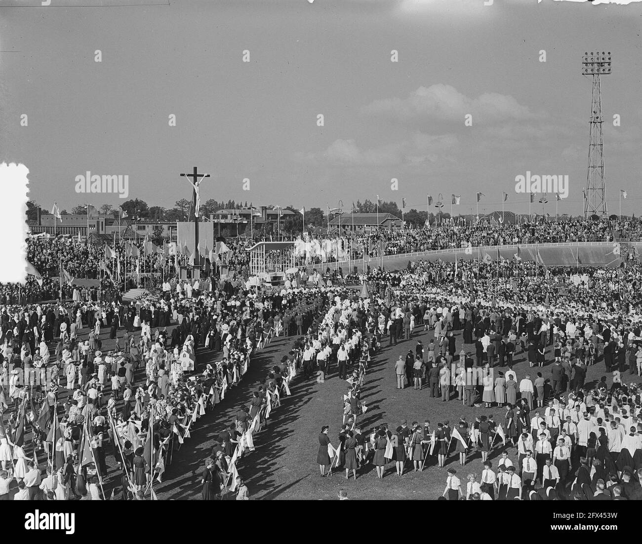 100 years of Kromstaf. Stadion De Galgewaard. Overview, 15 May 1953, The Netherlands, 20th century press agency photo, news to remember, documentary, historic photography 1945-1990, visual stories, human history of the Twentieth Century, capturing moments in time Stock Photo