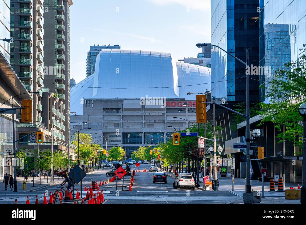The Rogers Centre Stadium seen from Bremner Boulevard in the downtown district of Toronto, Canada Stock Photo