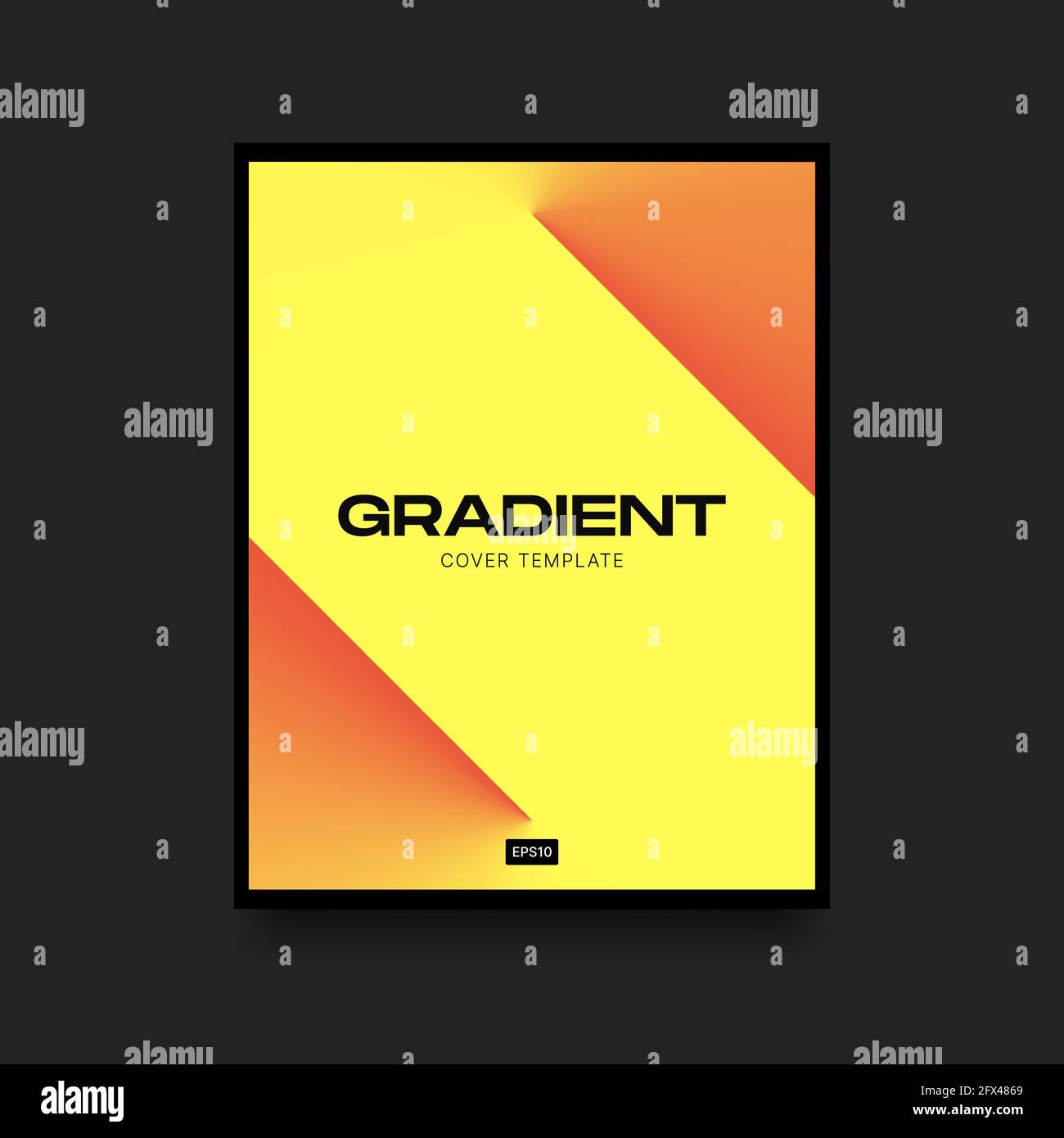 Yellow and Orange Gradient Vertical Cover Template. Vector illustration Stock Vector