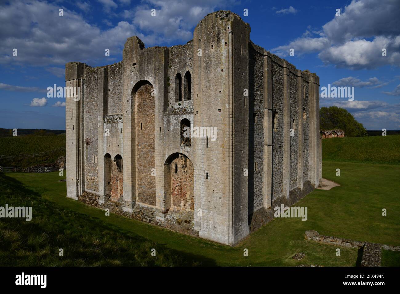 Ruined Medieval Castle Rising in Norfolk UK Stock Photo - Alamy
