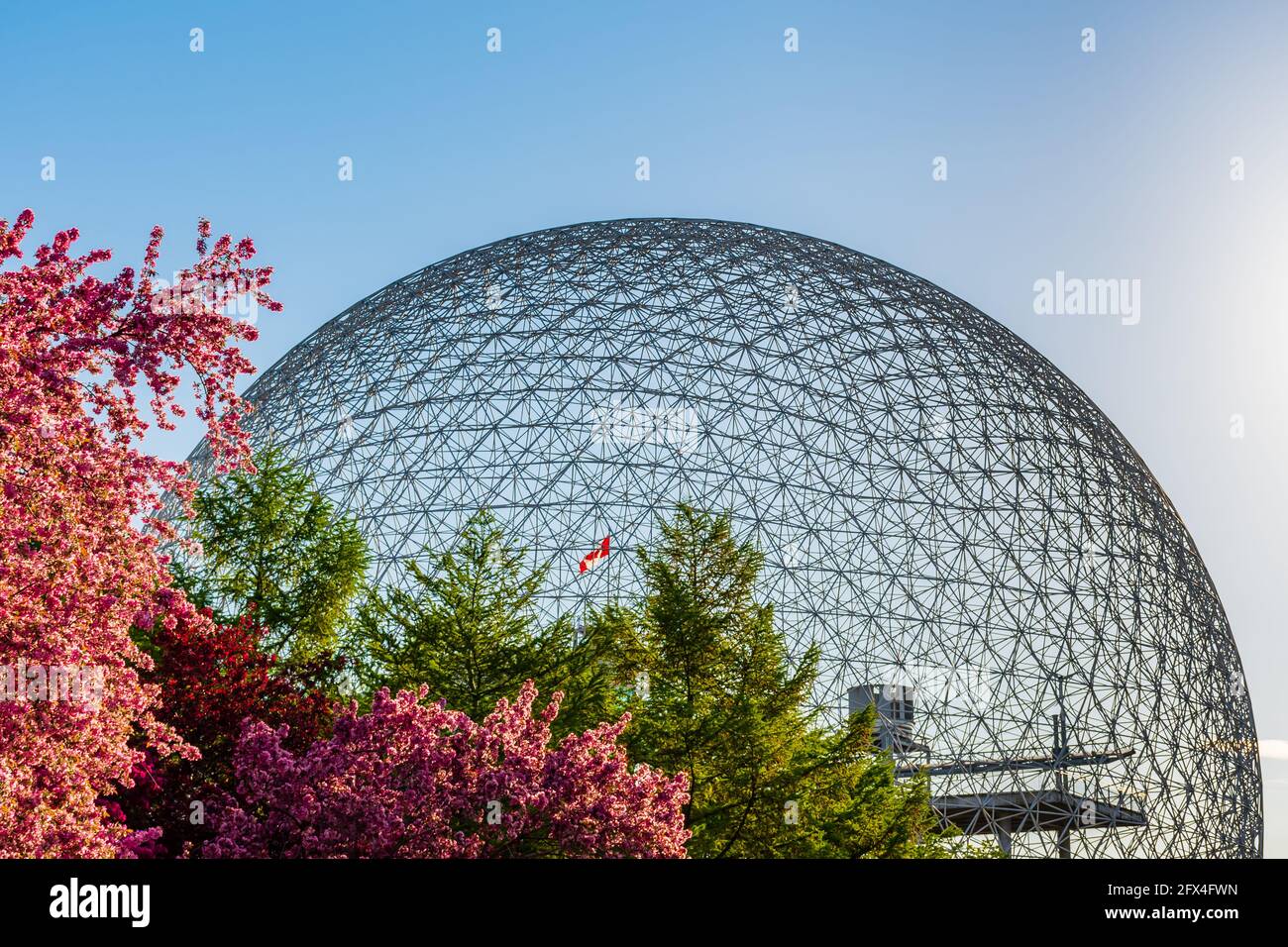 Beautiful spring view of the Biosphere located on Saint Helen's Island. Stock Photo