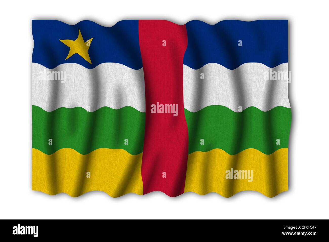 Central African Republic 3D rendering flag of the world to study Stock ...
