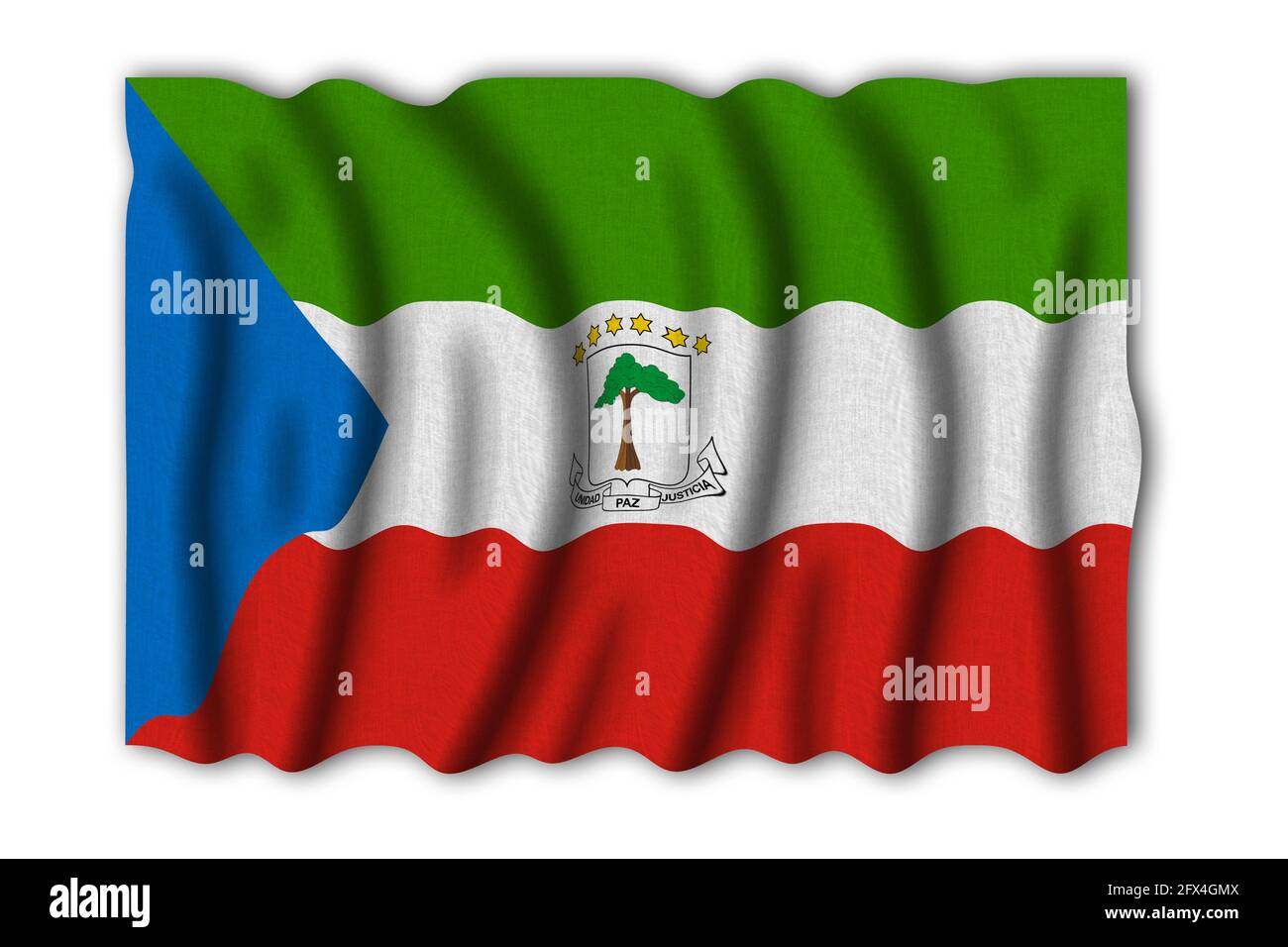Equatorial Guinea 3D rendering flag of the world to study Stock Photo