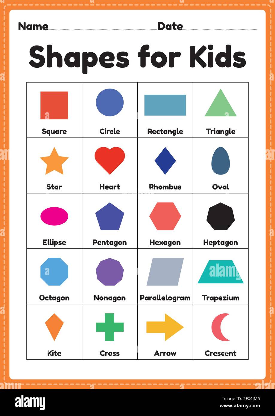 Shapes for kids to learn basic symbols for preschool and kindergarten children for educational