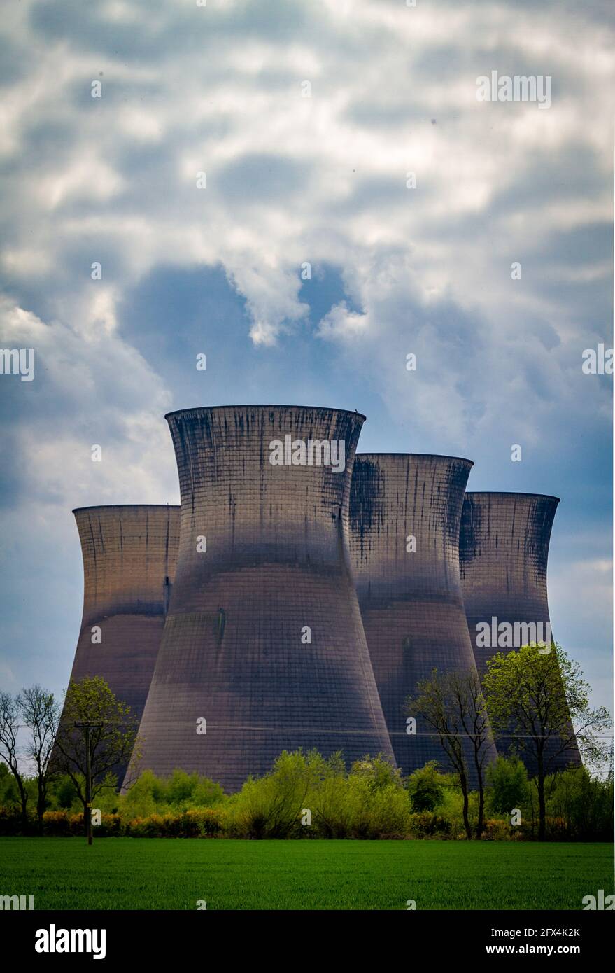willington power station cooling towers Stock Photo