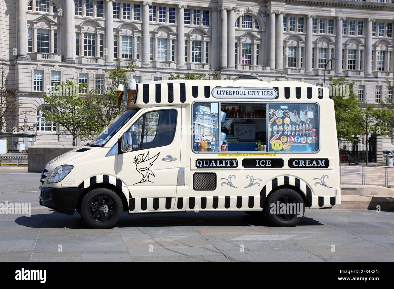 Traditional British ice cream van in Liverpool Stock Photo Alamy