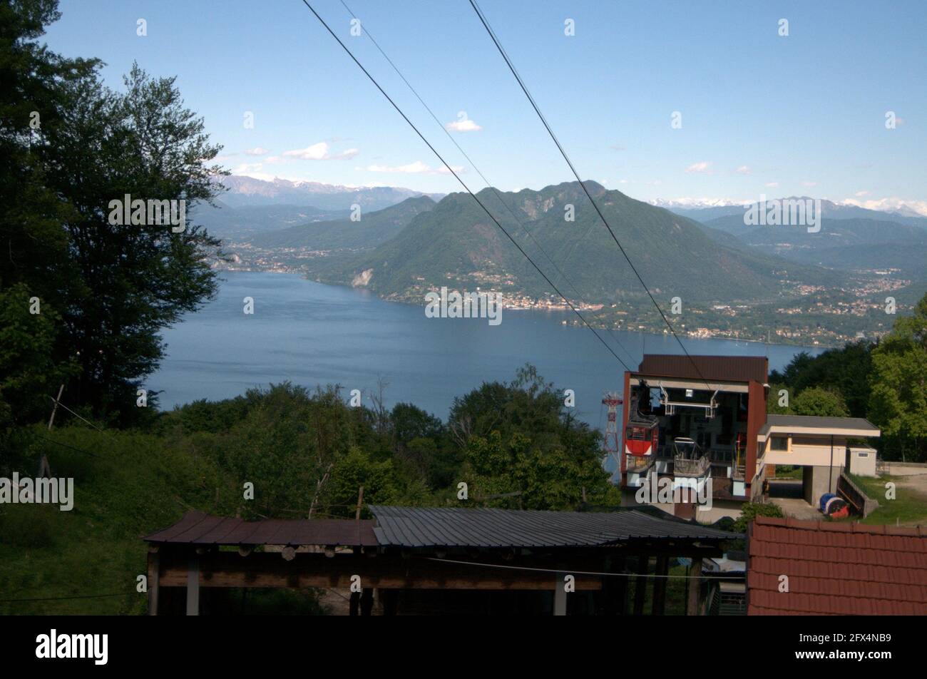 Cab Railway Stresa-Mottarone / Incidente Funivia Stresa-Mottarone. Lago Maggiore, Italy Stock Photo