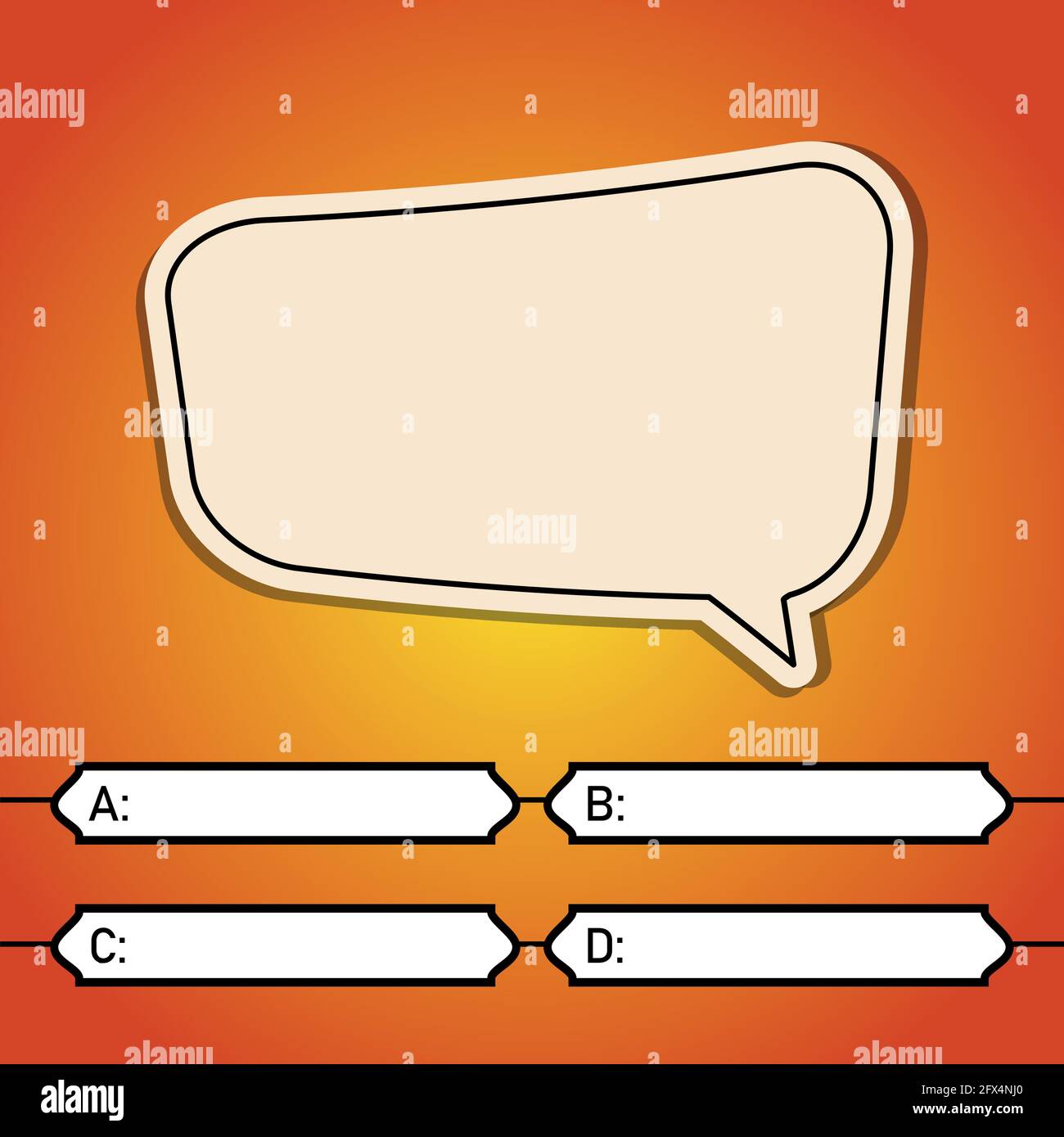 Quiz game vector illustration. Test, exam, answer, education, learning