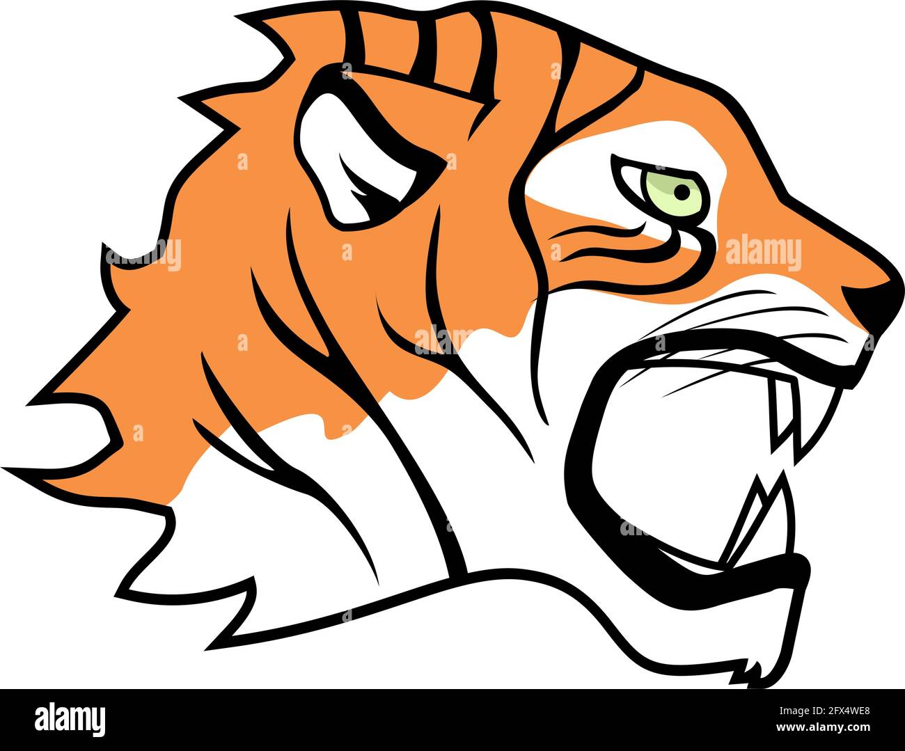 cara de tigre de dibujos animados fÃ¡cil