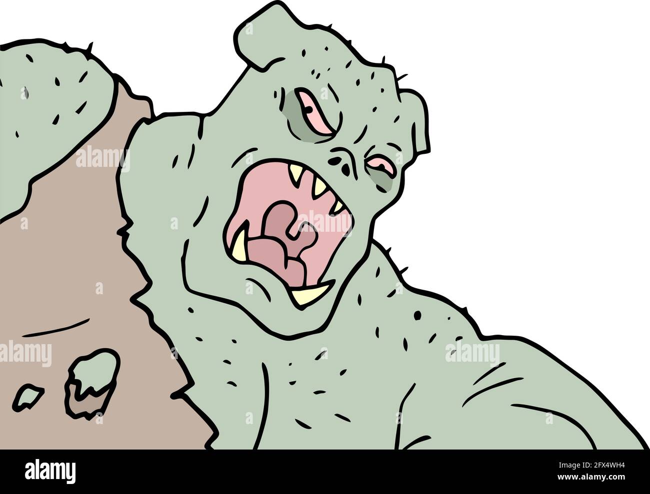 strong ogre illustration Stock Vector