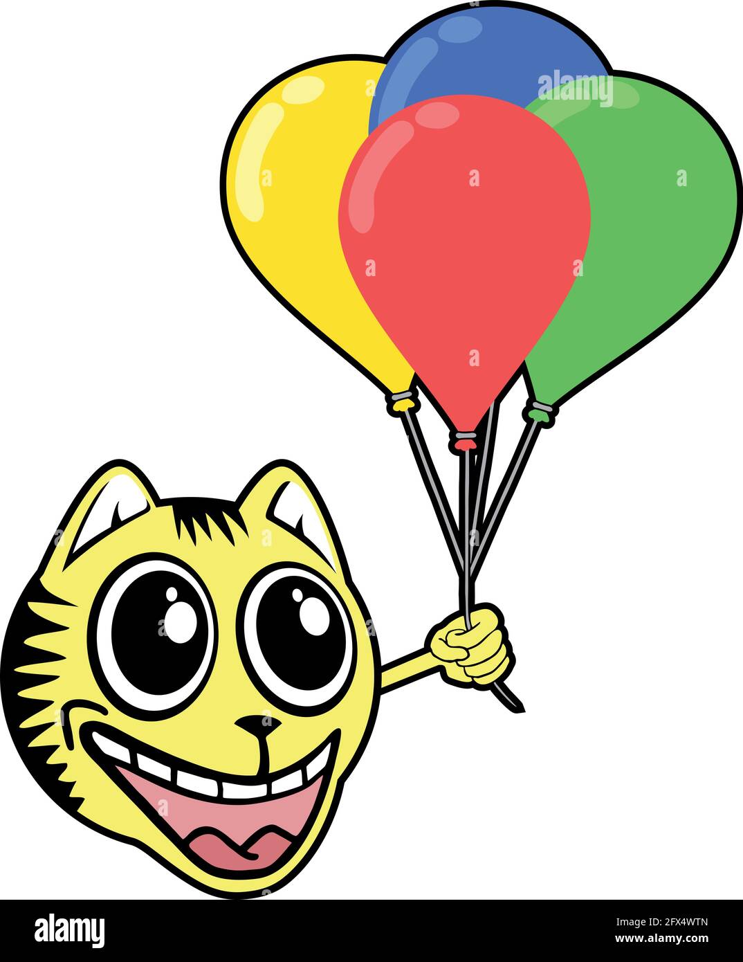 tiger with color balloons Stock Vector