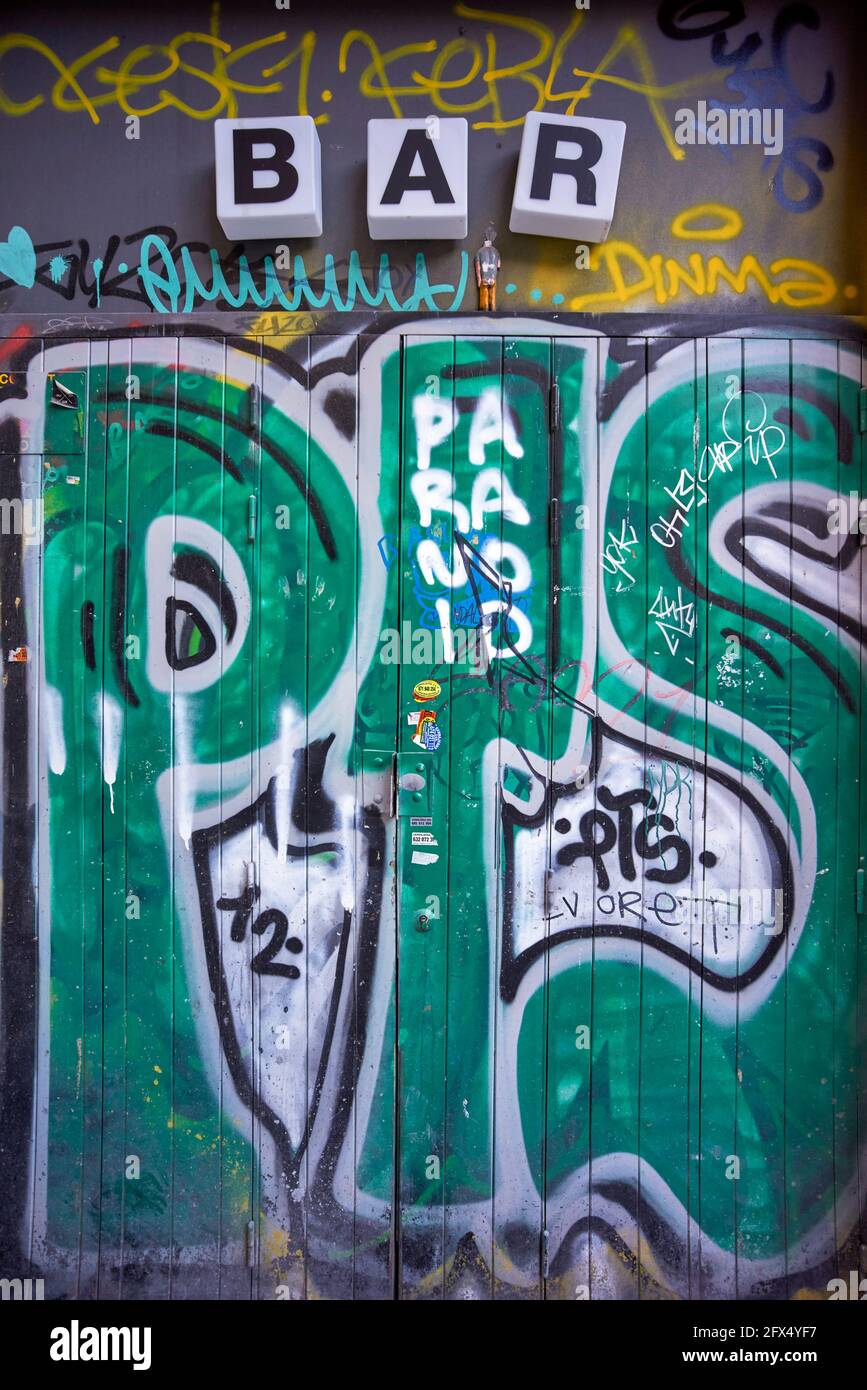 Barcelona. Catalonia. Spain. Street Art Graffiti Stock Photo