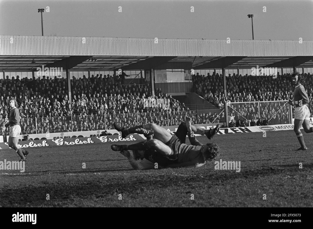 Nec against Ajax 1-3 (KNVB cup); game moments, 12 October 1975, sport,  soccer, The Netherlands, 20th century press agency photo, news to remember,  documentary, historic photography 1945-1990, visual stories, human history  of