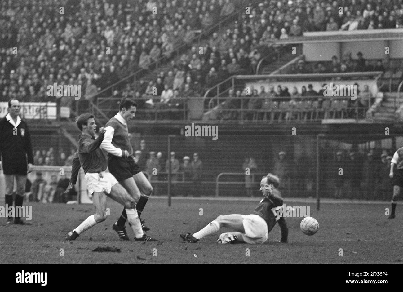Feyenoord v NEC 2-0. Game moments, January 7, 1968, sports, soccer, The Netherlands, 20th century press agency photo, news to remember, documentary, historic photography 1945-1990, visual stories, human history of the Twentieth Century, capturing moments in time Stock Photo