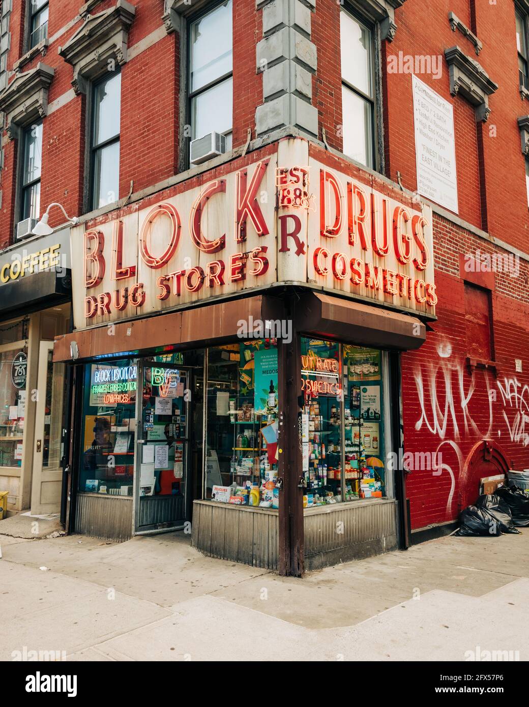 Block Drug Store, in the East Village, Manhattan, New York City Stock ...