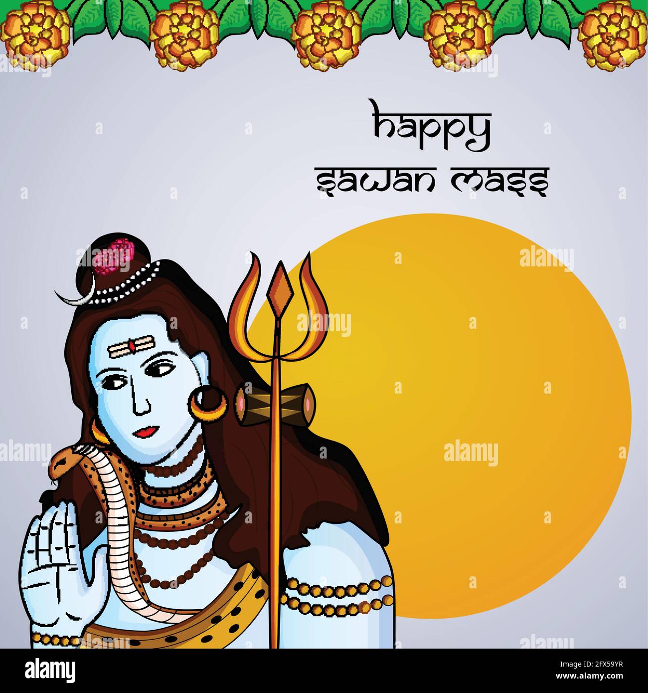 Sawan Mass Hindu Festival Background Stock Vector Image & Art - Alamy