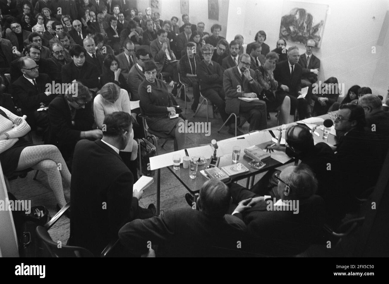 Forum on anti-Zionism and anti-Semitism in the Anne Frank house Amsterdam., December 22, 1969, forums, forum members, The Netherlands, 20th century press agency photo, news to remember, documentary, historic photography 1945-1990, visual stories, human history of the Twentieth Century, capturing moments in time Stock Photo