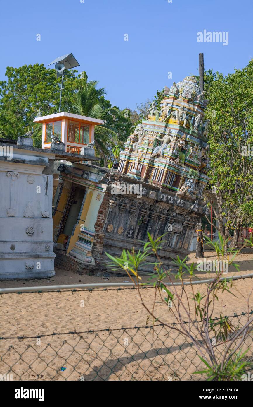 Tsunami damaged Tiruchendur Murugan Alayam Temple, stands tilted ...