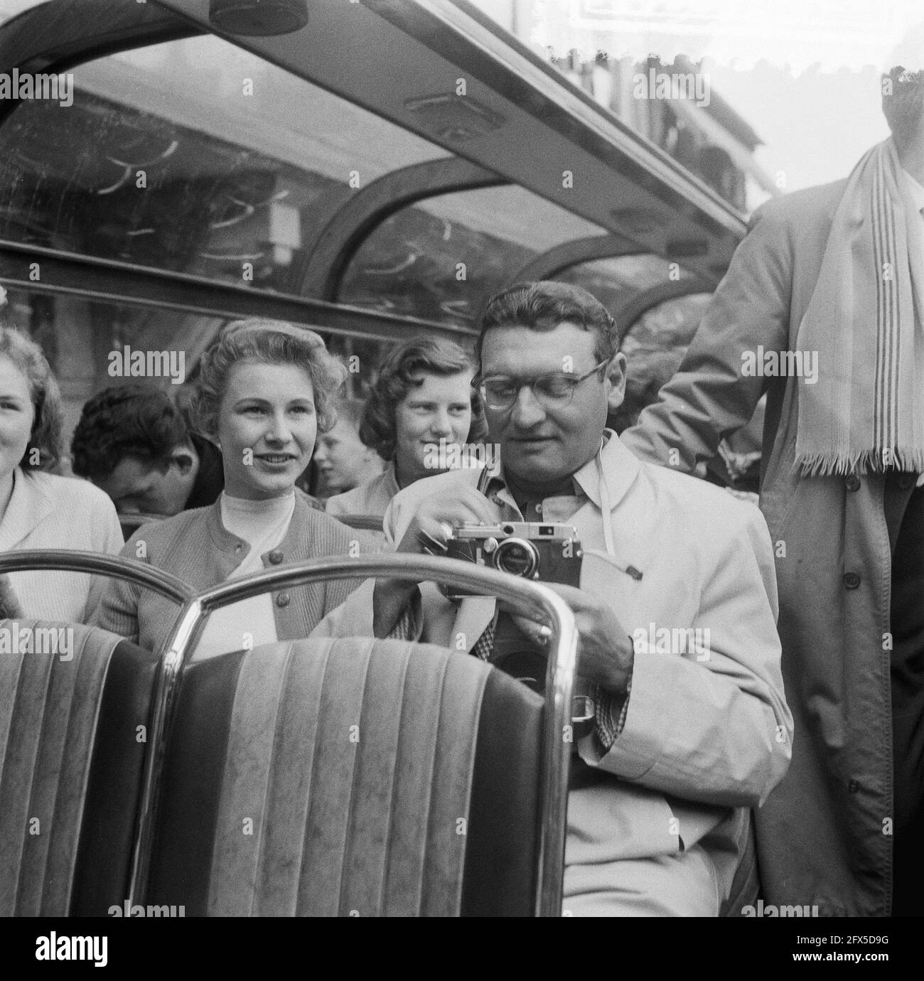 Frankie Laine in Amsterdam, May 6, 1957, The Netherlands, 20th century press agency photo, news to remember, documentary, historic photography 1945-1990, visual stories, human history of the Twentieth Century, capturing moments in time Stock Photo