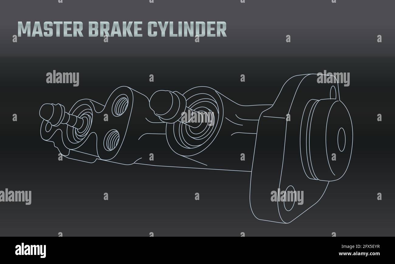 Line vector auto moto parts accessories master brake cylinder. Repair  service equipment. Engine elements shop catalog. Vintage vehicle symbol.  Retro m Stock Vector Image & Art - Alamy