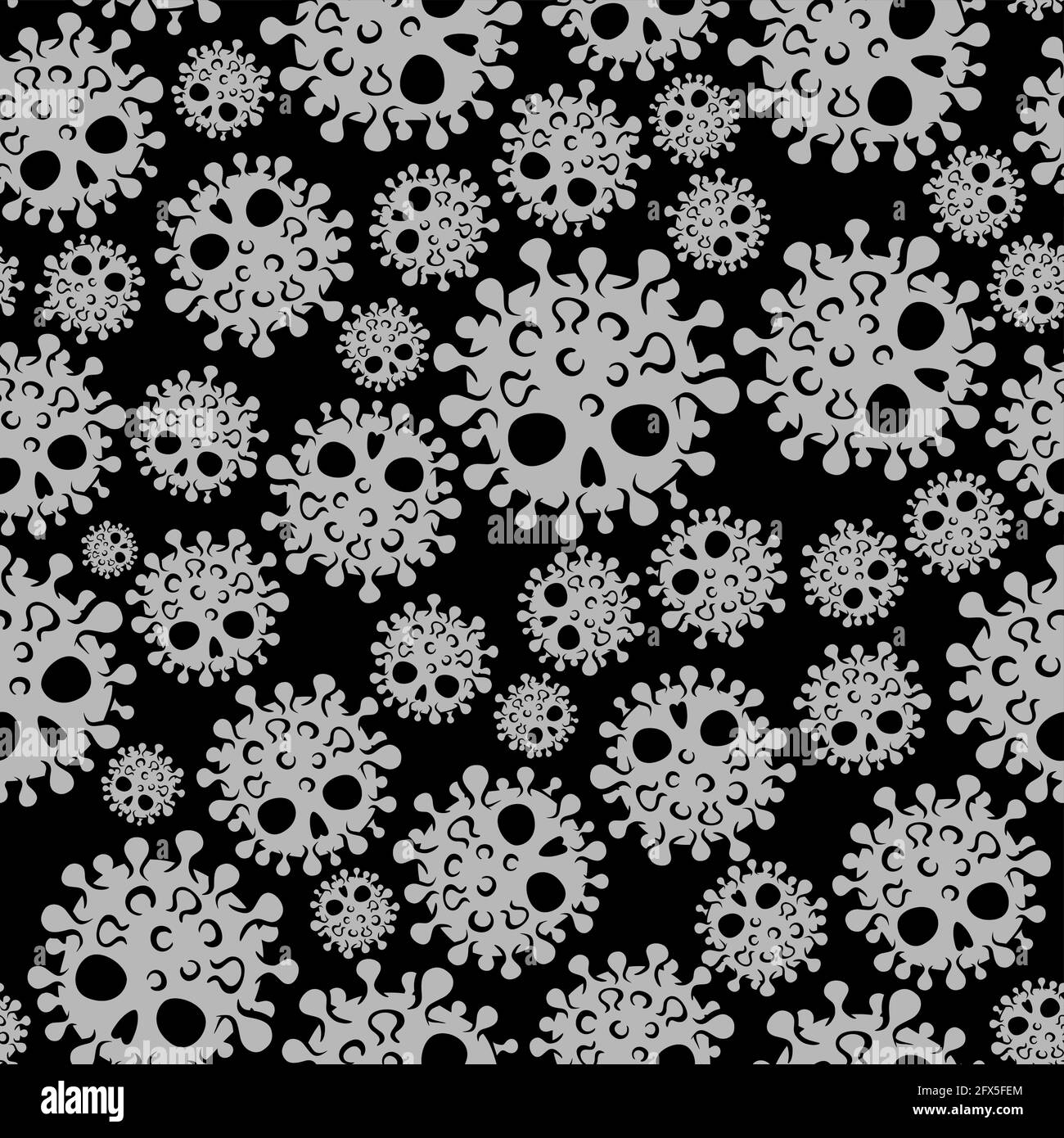 Black Seamless texture with coronavirus skull. Corona virus knows as  COVID-19 seamless vector. Ideal pattern for your textile Stock Vector Image  & Art - Alamy