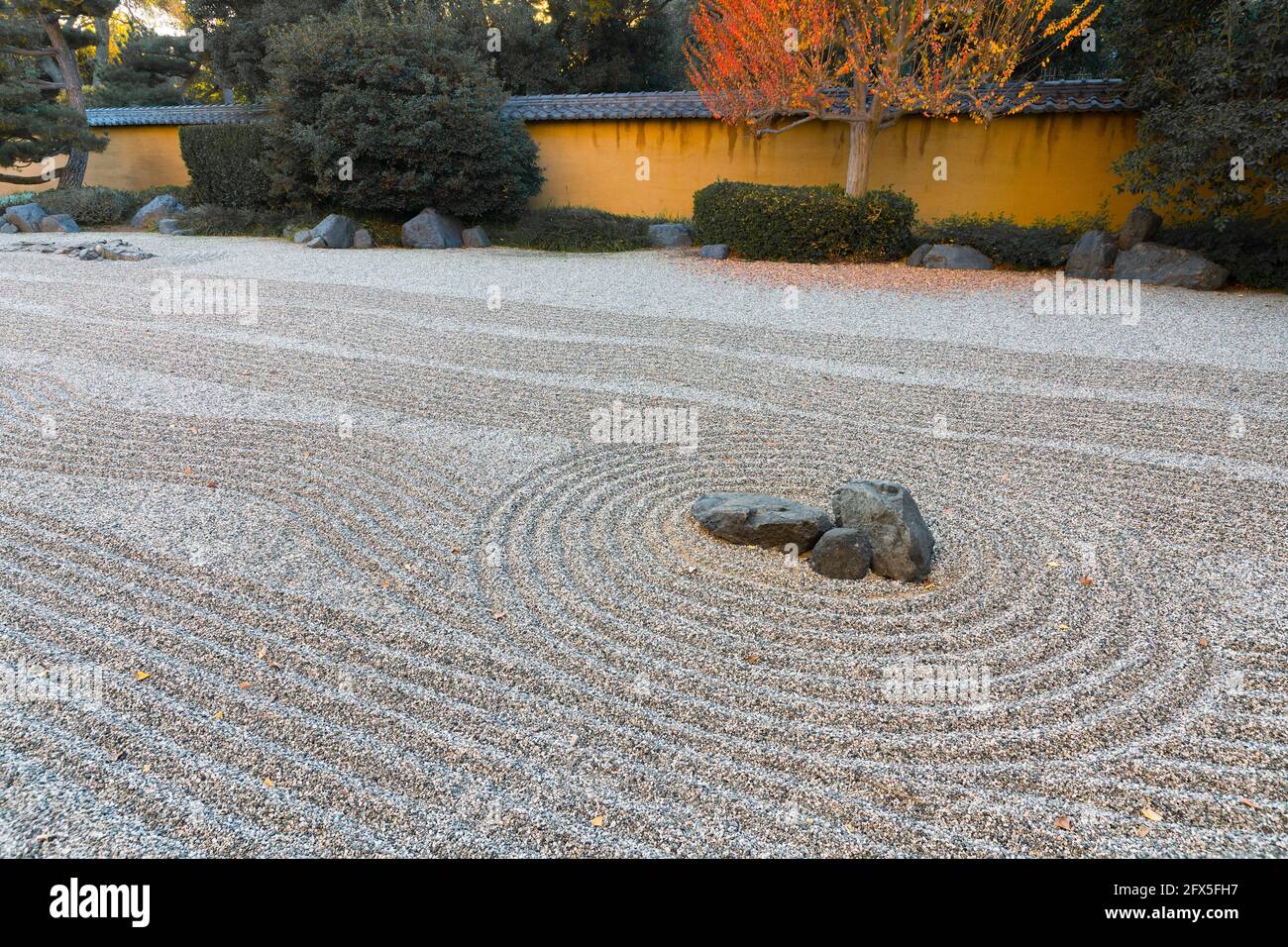 Dry Landscape Garden (Karesansui), Japanese Garden, Huntington Botanical Gardens, California, USA Stock Photo