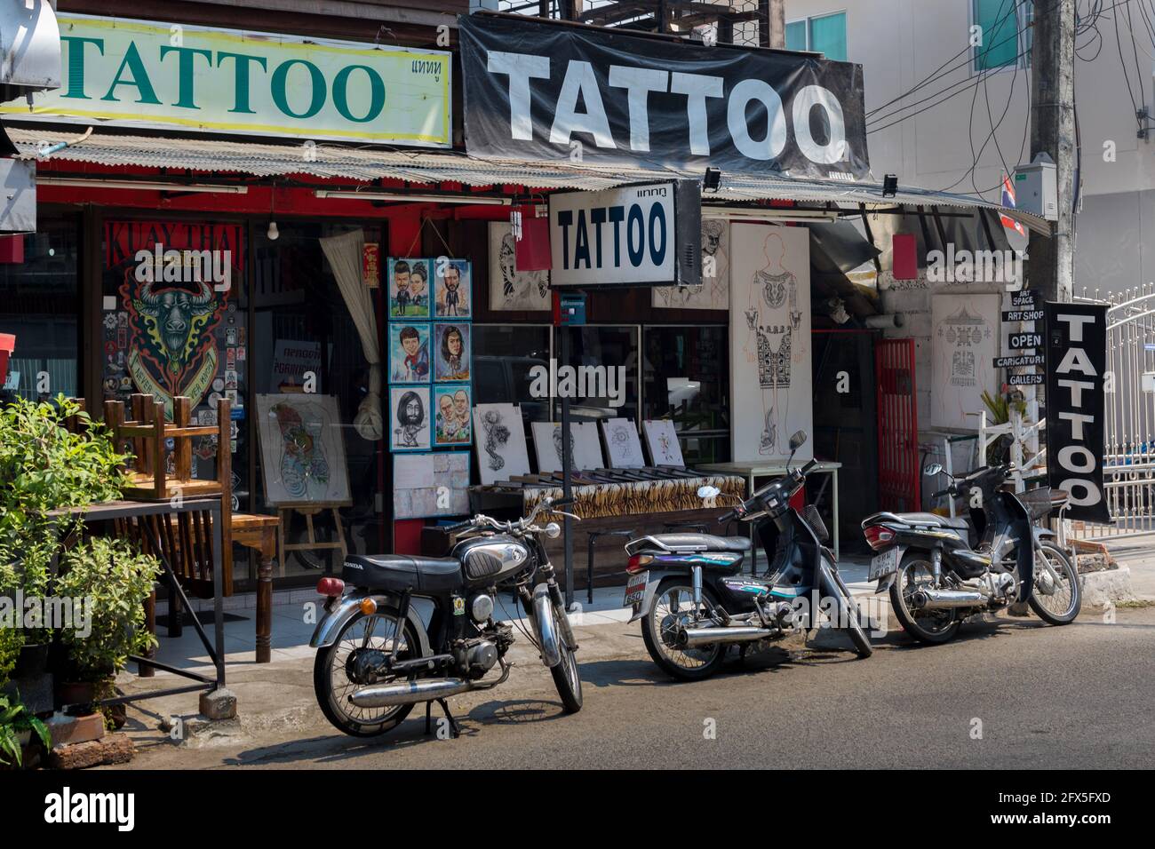 Daytime inside the walled city of Chiang Mai. Stock Photo