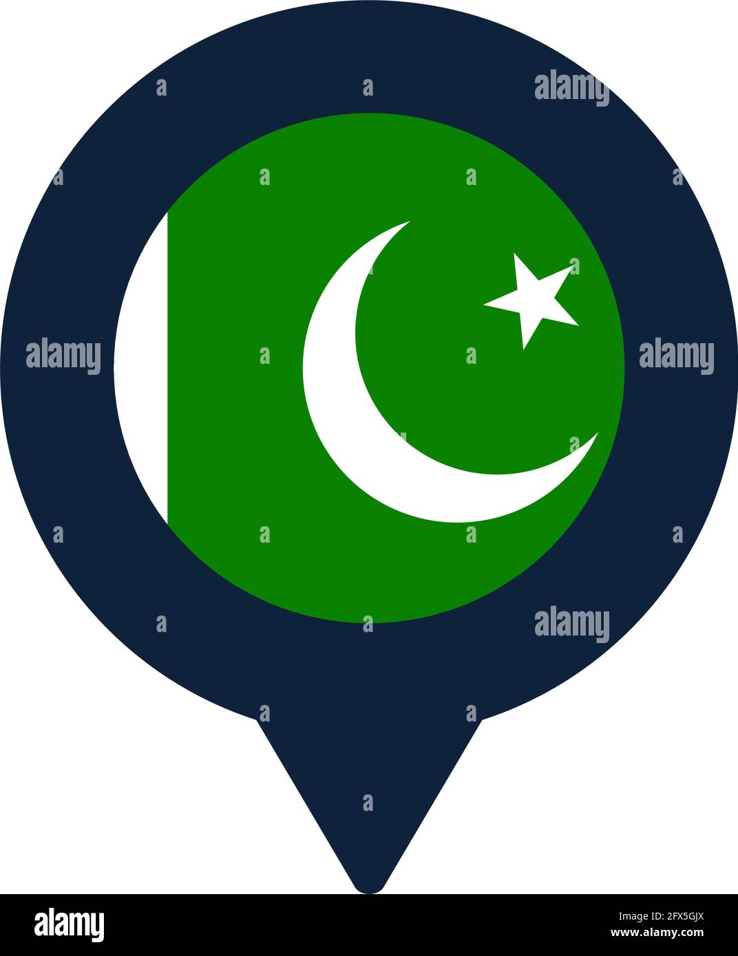 pakistan flag and map pointer icon. National flag location icon vector ...