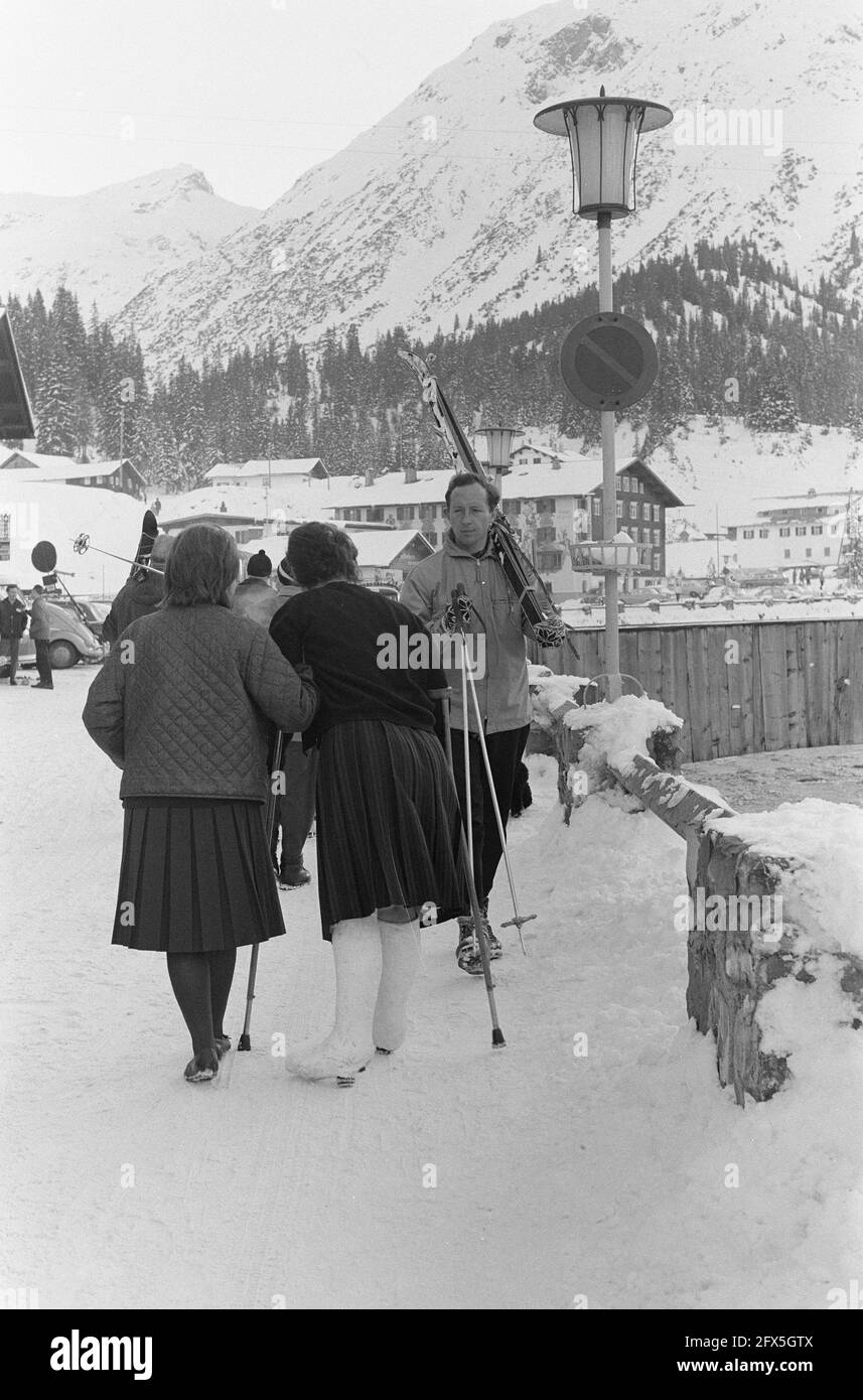 Broken legs at winter sports, January 10, 1962, WINTERSPORT, The Netherlands,  20th century press agency photo, news to remember, documentary, historic  photography 1945-1990, visual stories, human history of the Twentieth  Century, capturing