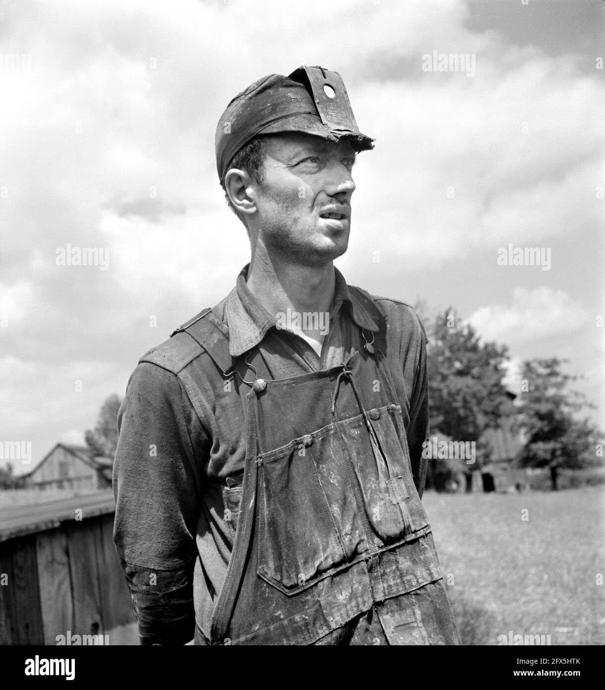 Half-Length Portrait of Miner working in Mine on  Farm near Ellen Mills, Pennsylvania, USA, Jack Delano, U.S. Farm Security Administration, September 1940 Stock Photo