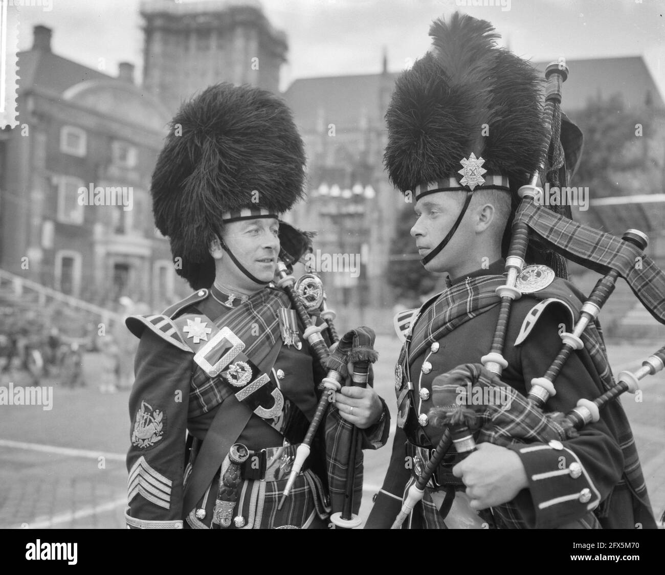 Two of the black watch regiment Black and White Stock Photos & Images