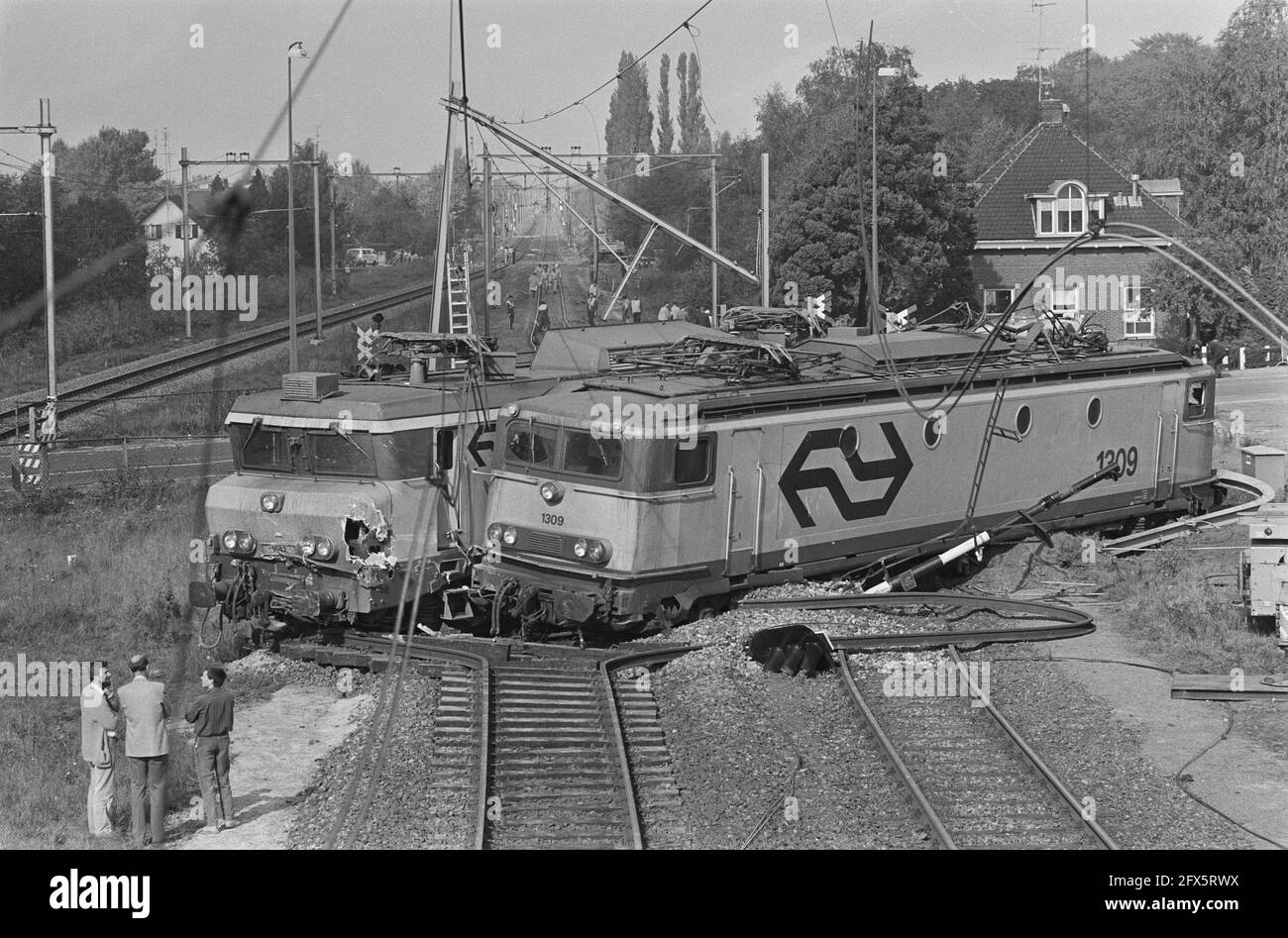 Goods train derailed in Heeze, October 8, 1986, trains, The Netherlands, 20th century press agency photo, news to remember, documentary, historic photography 1945-1990, visual stories, human history of the Twentieth Century, capturing moments in time Stock Photo