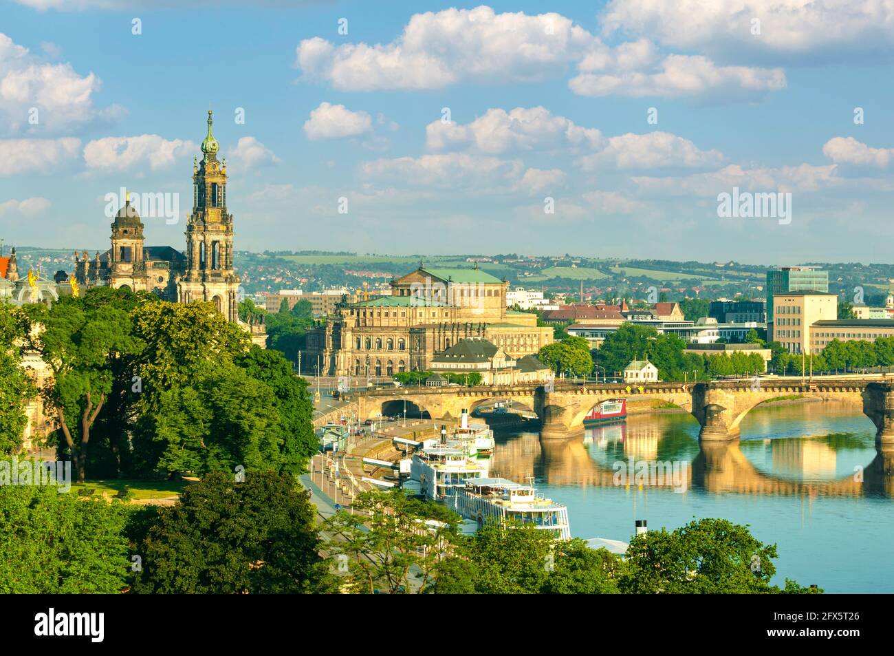 Dresden and the Elbe River, Dresden, Saxony, Germany Stock Photo
