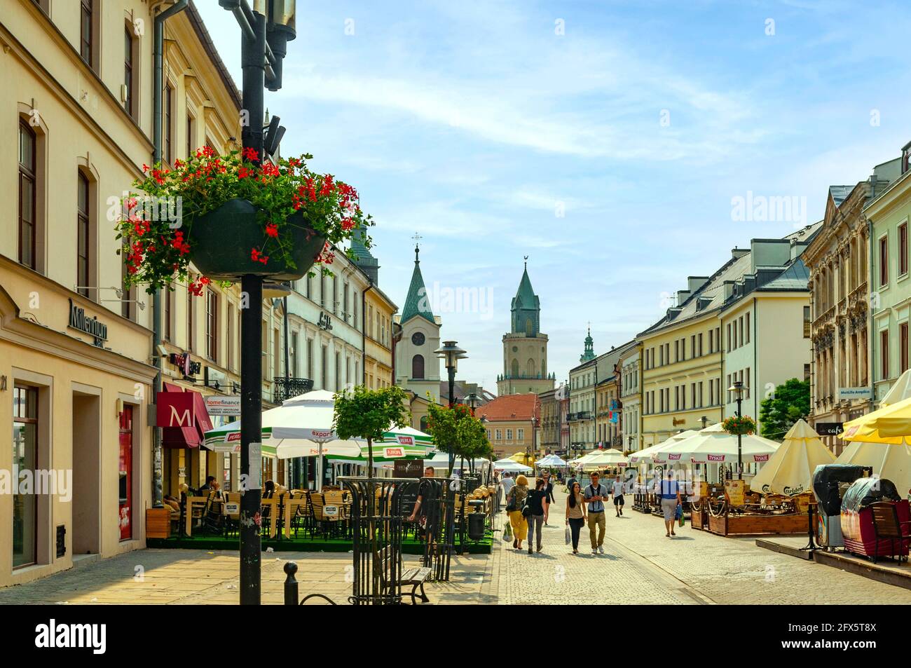 Main Street, Lublin, Poland Stock Photo