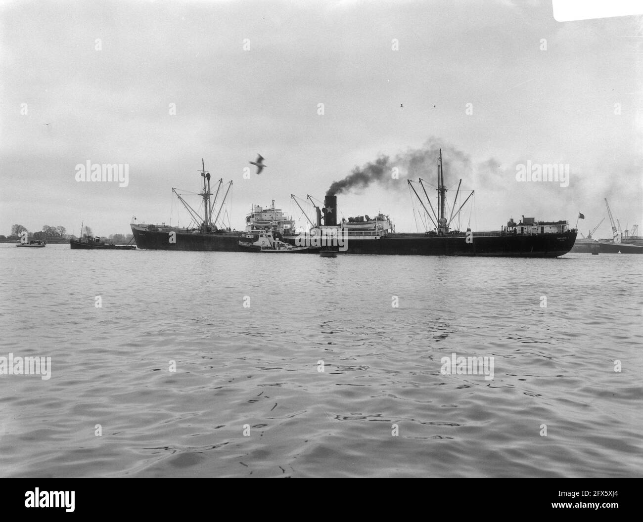 Greek cargo ship Omonia 2 towed to Oranjewerf fire in holds with cargo