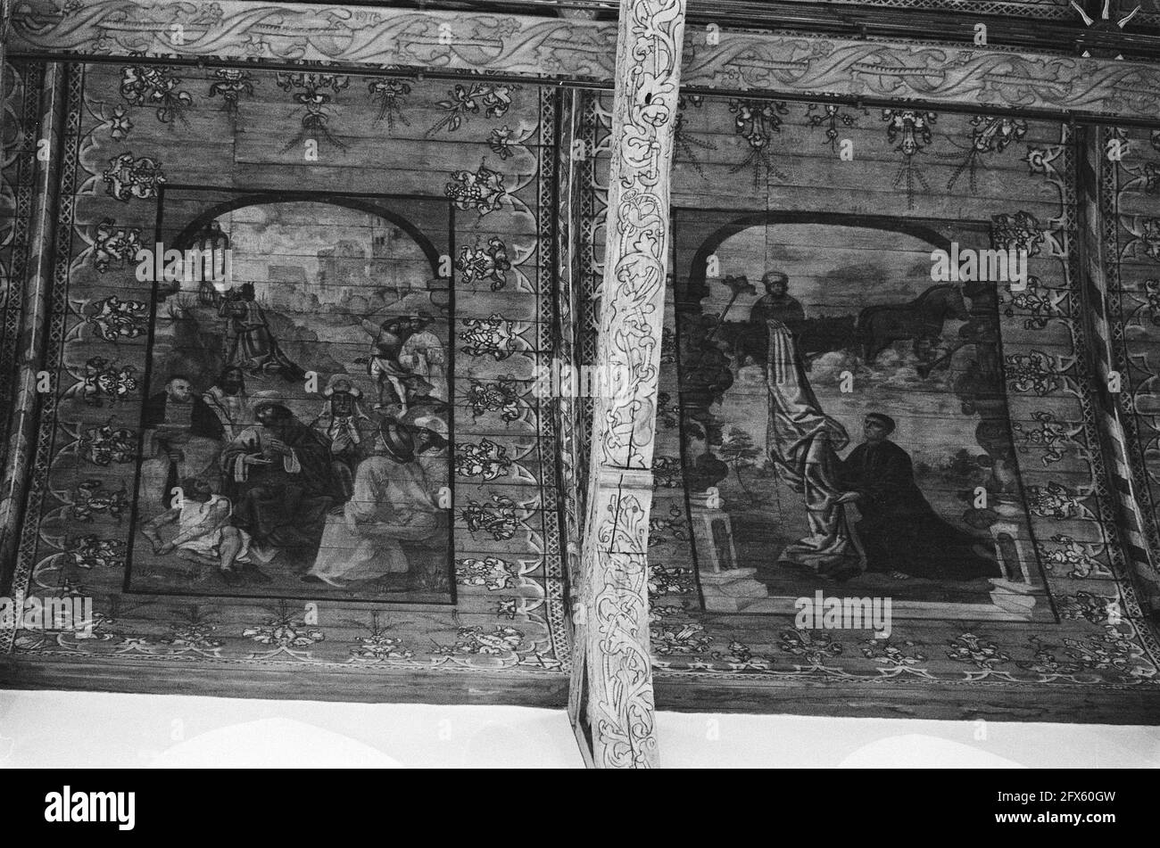 Grote of St. Vituskerk in Naarden restored; two of the restored ceiling paintings, November 23, 1978, churches, The Netherlands, 20th century press agency photo, news to remember, documentary, historic photography 1945-1990, visual stories, human history of the Twentieth Century, capturing moments in time Stock Photo