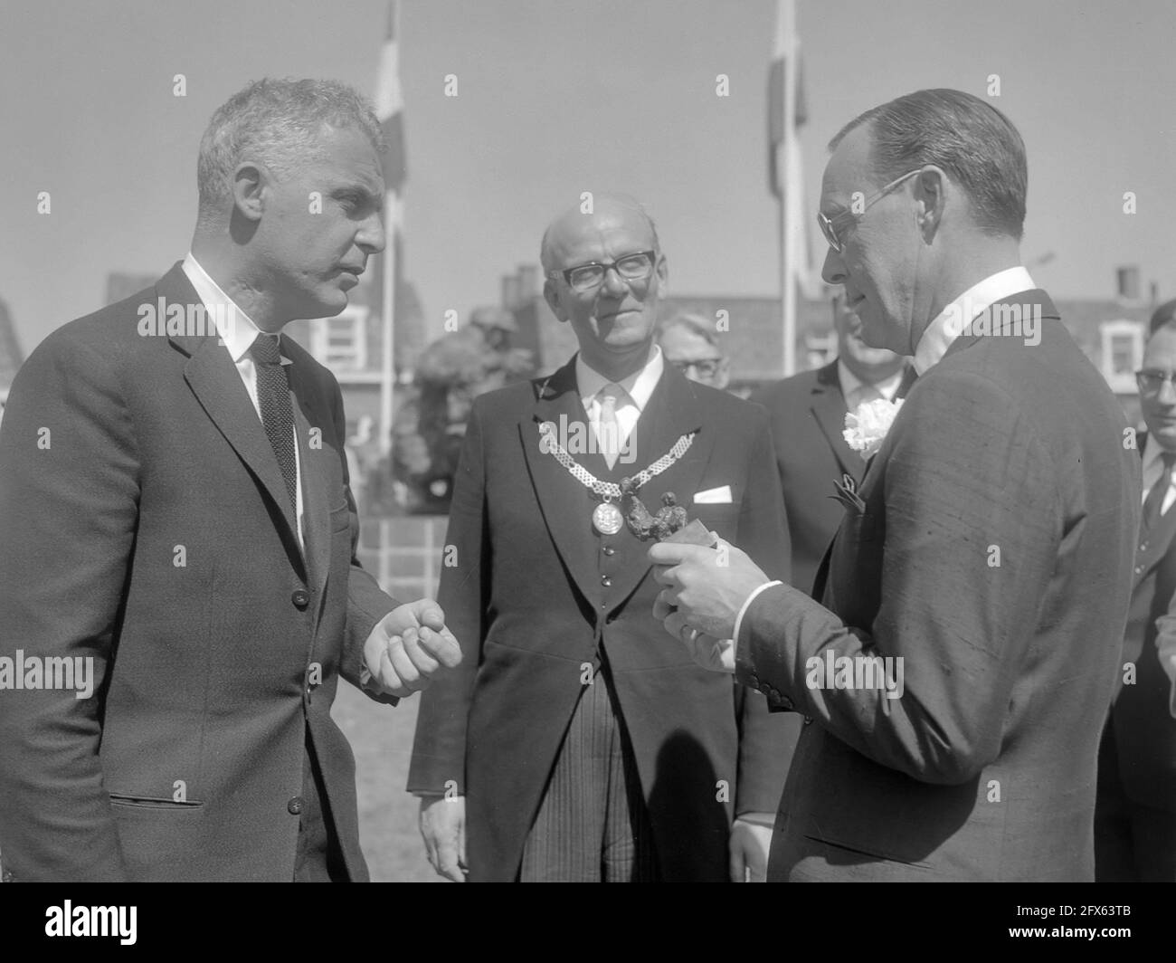 Hans Bayens, Christiaan van Hofwegen and Prince Bernhard (1966), The Netherlands, 20th century press agency photo, news to remember, documentary, historic photography 1945-1990, visual stories, human history of the Twentieth Century, capturing moments in time Stock Photo