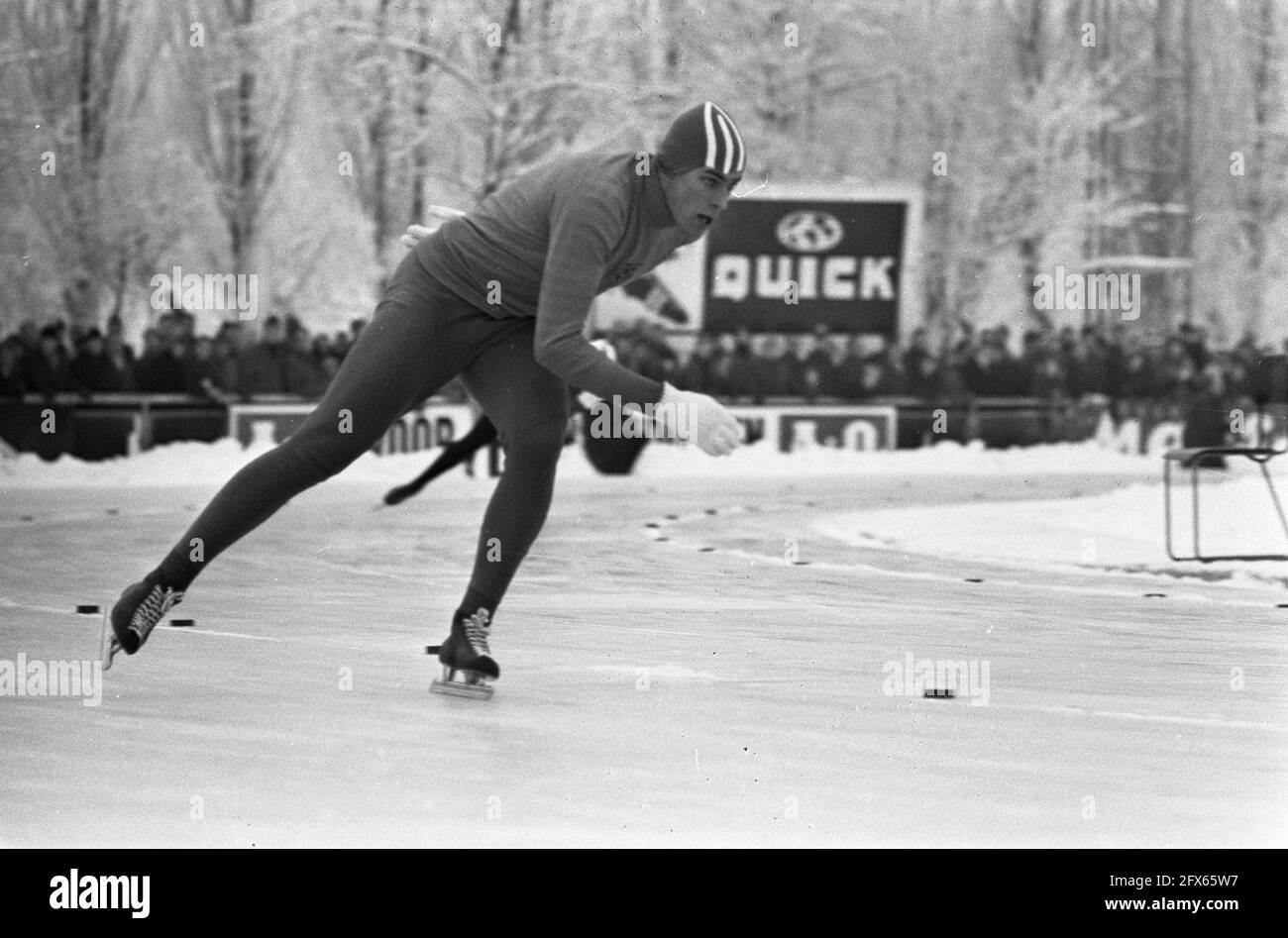 Ard Schenk in action, January 7, 1967, ice skating, The Netherlands, 20th century press agency photo, news to remember, documentary, historic photography 1945-1990, visual stories, human history of the Twentieth Century, capturing moments in time Stock Photo