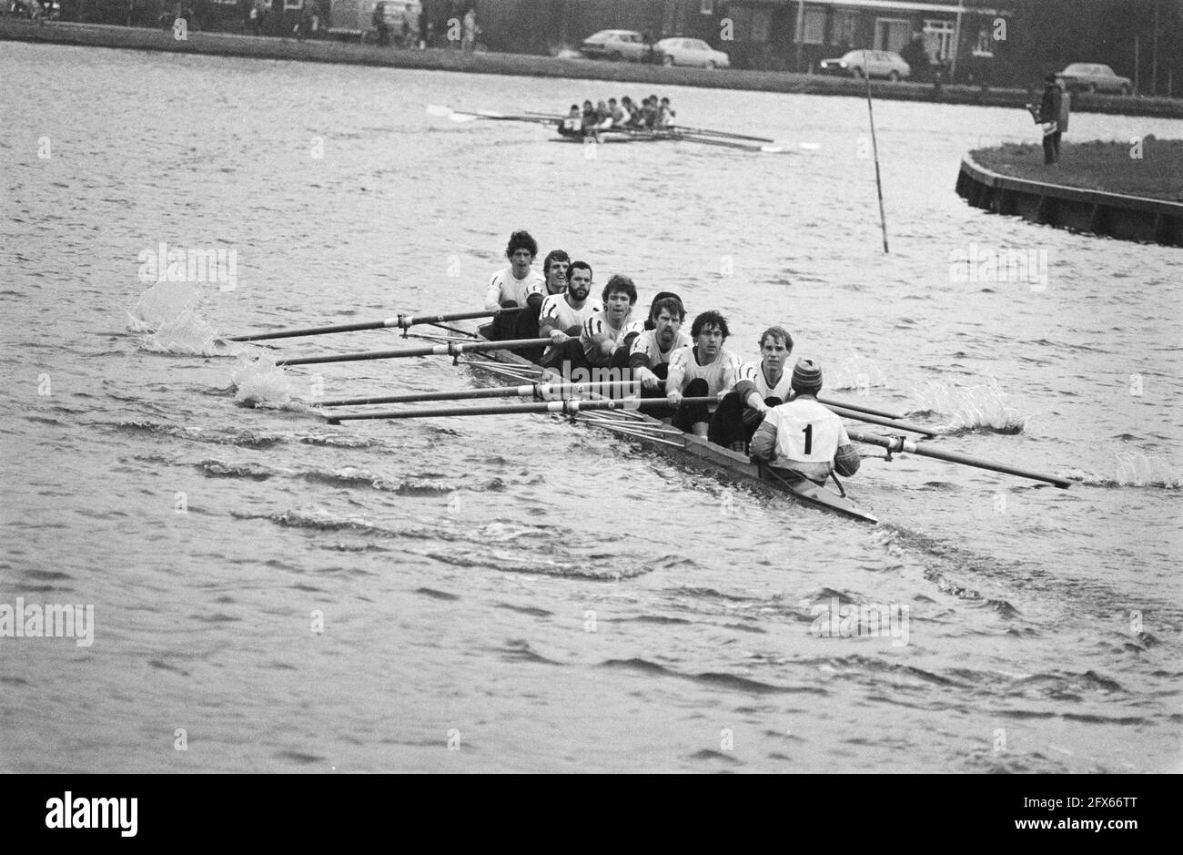 Heineken rowing competition on Amstel in Amsterdam; winning eight of