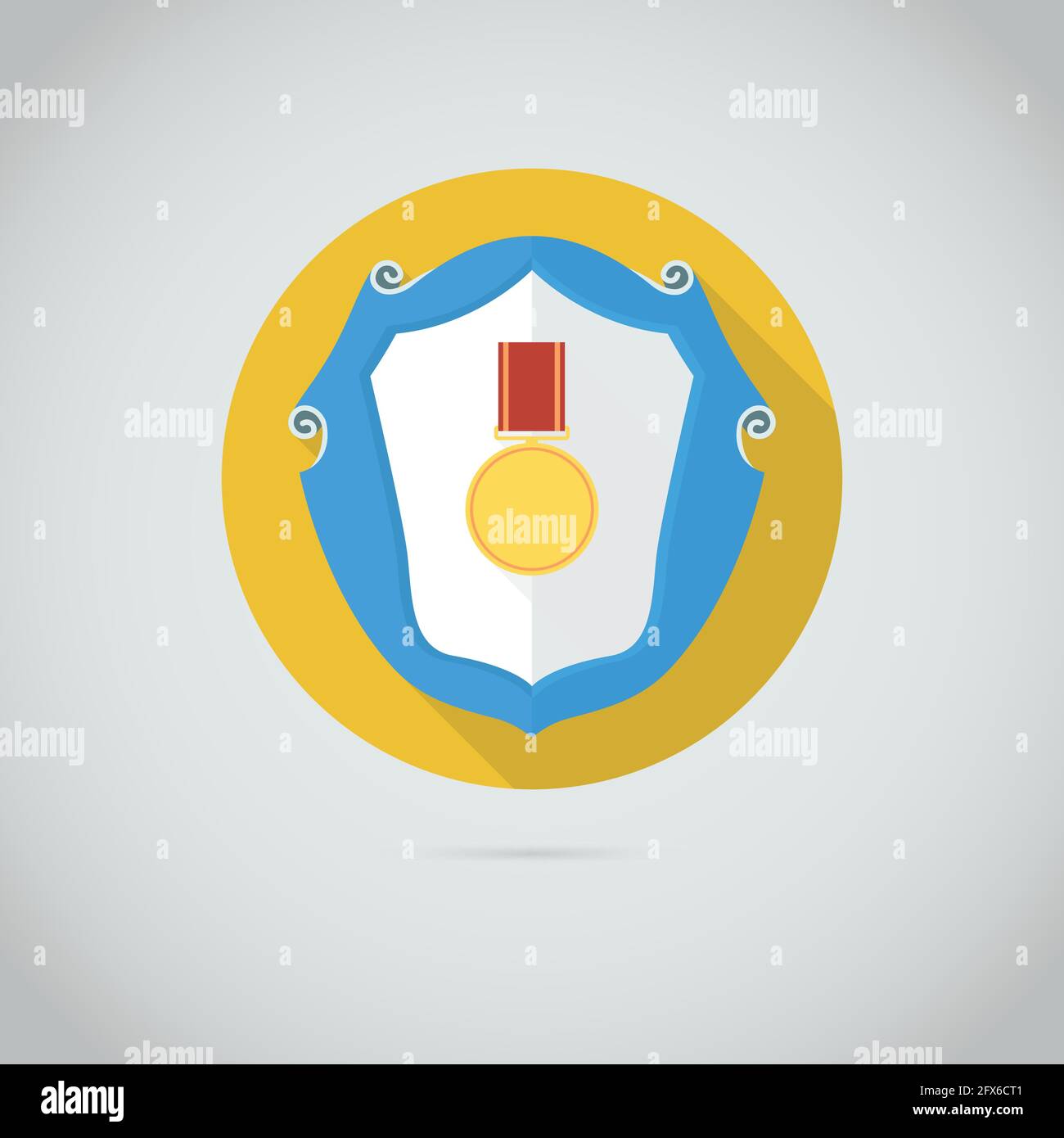 Flat vector icon with gold medal Stock Vector Image & Art - Alamy