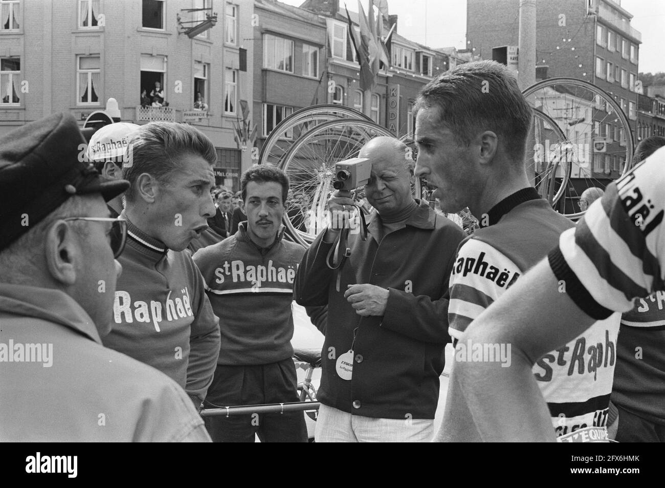 Ab Geldermans and Jacques Anquetil, Tour de France 1963, The Netherlands, 20th century press agency photo, news to remember, documentary, historic photography 1945-1990, visual stories, human history of the Twentieth Century, capturing moments in time Stock Photo