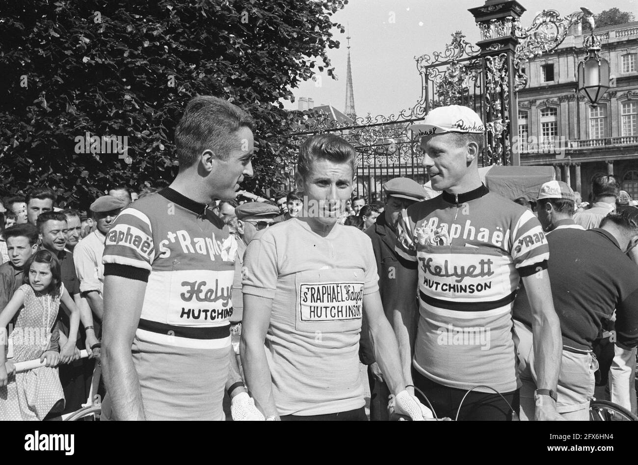 Ab Geldermans, Jacques Anquetil and Mies Stolker, Tour de France 1962 (2), The Netherlands, 20th century press agency photo, news to remember, documentary, historic photography 1945-1990, visual stories, human history of the Twentieth Century, capturing moments in time Stock Photo