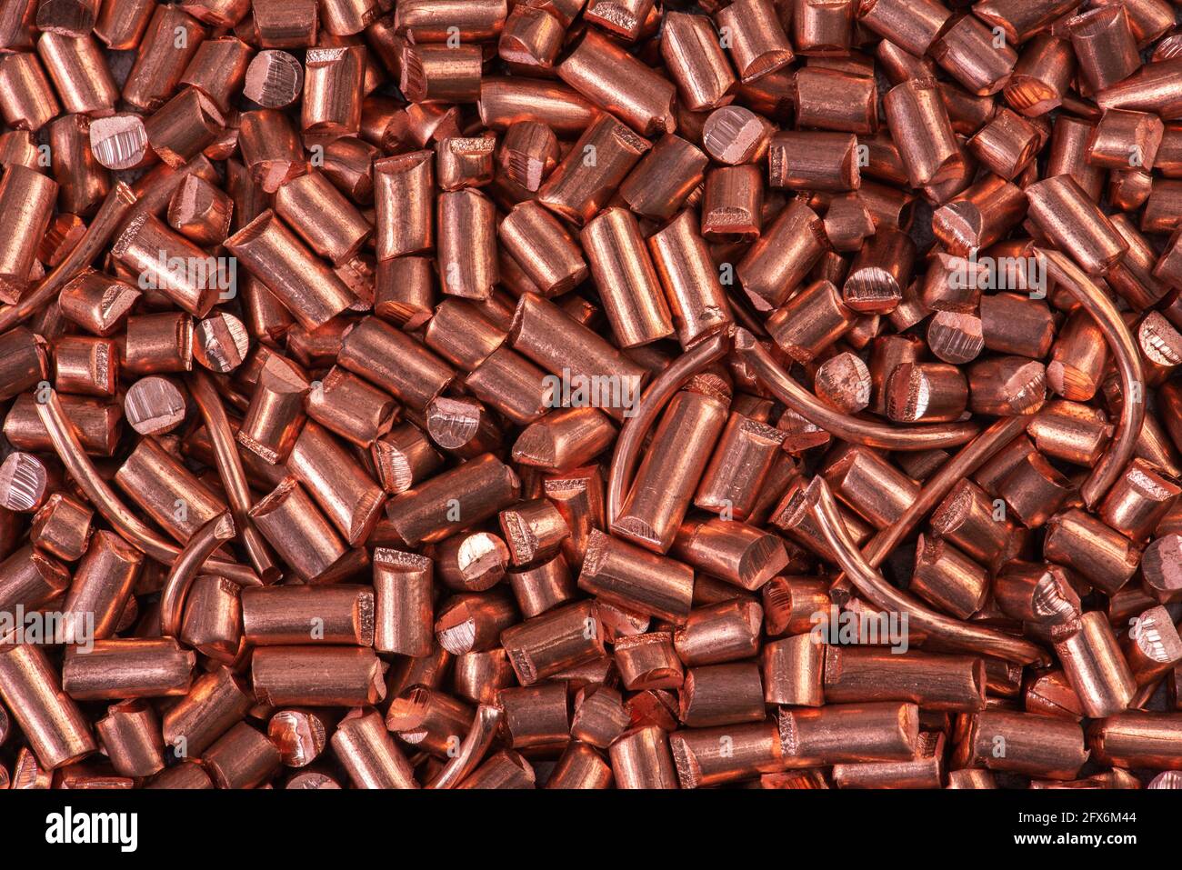 Close-up scrap of copper, secondary raw materials industry Stock Photo