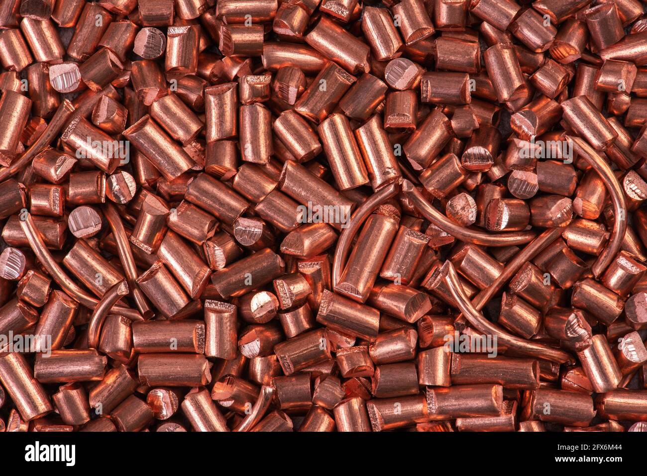 Closeup scrap of copper, secondary raw materials industry Stock Photo
