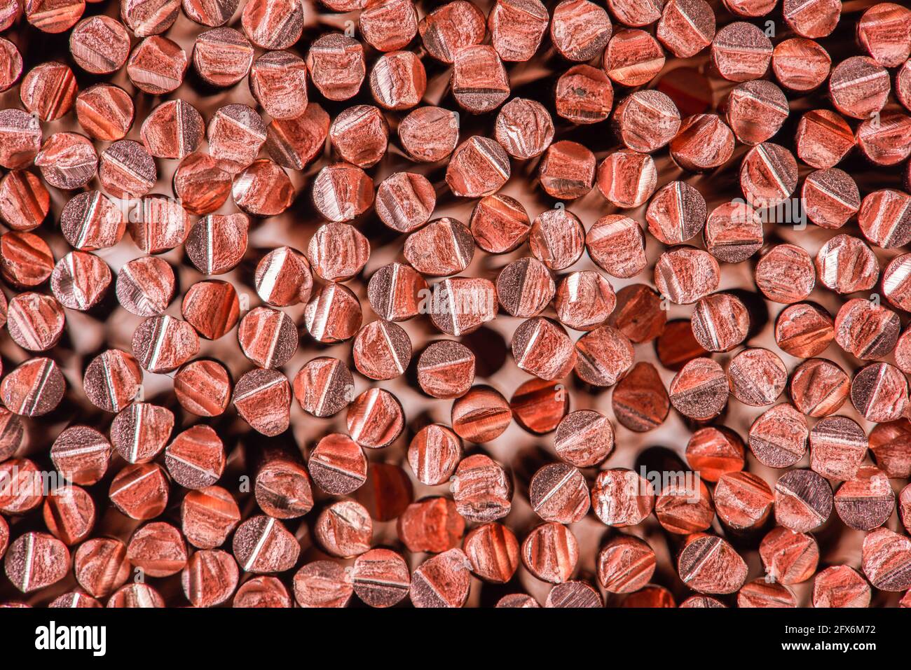 Copper wire raw materials and metals industry and stock market Stock Photo